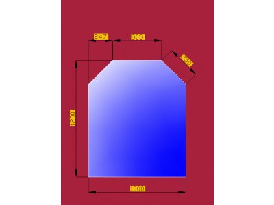 Sklo pod krbová kamna šestihran 1200x1000mm 74