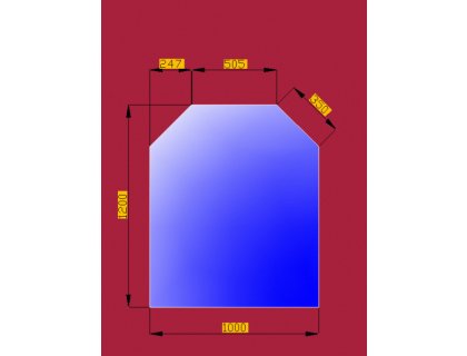 Sklo pod krbová kamna šestihran 1200x1000mm 74