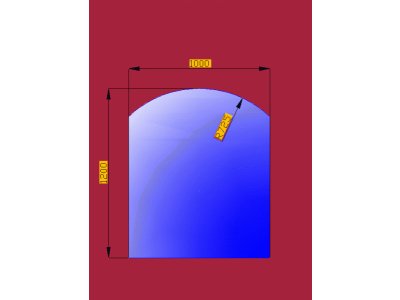 Sklo pod krbová kamna segmentový portál velký 1200x1000mm 72