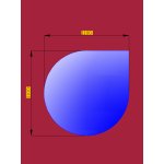 Sklo pod krbová kamna kapka velká 1100x1100mm 69